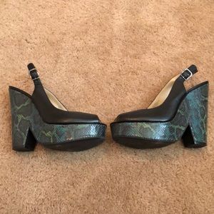 Nine West snakeskin Print slingback heels